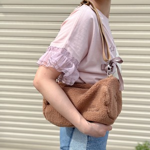 【Mekooo×HiHeyHooo!!! 】クマ ボア ミニボストンバッグ Mekoooくま Nanuk コラボ  もこもこ