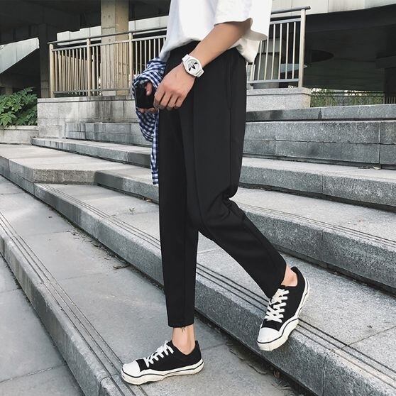 全3色 ストレートパンツ ウエストゴム シンプル ゆったり メンズ