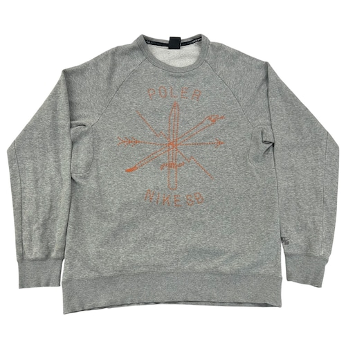 NIKE SB × POLER Dot Graphic Crewneck Sweatshirt Gray L