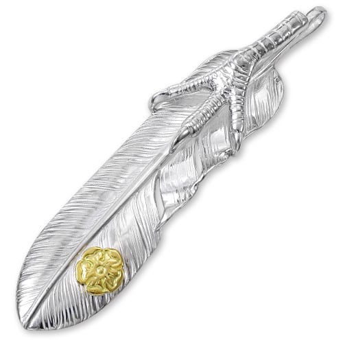 鷲見太郎 Pendant ペンダント】オールドLフェザーペンダント01 w