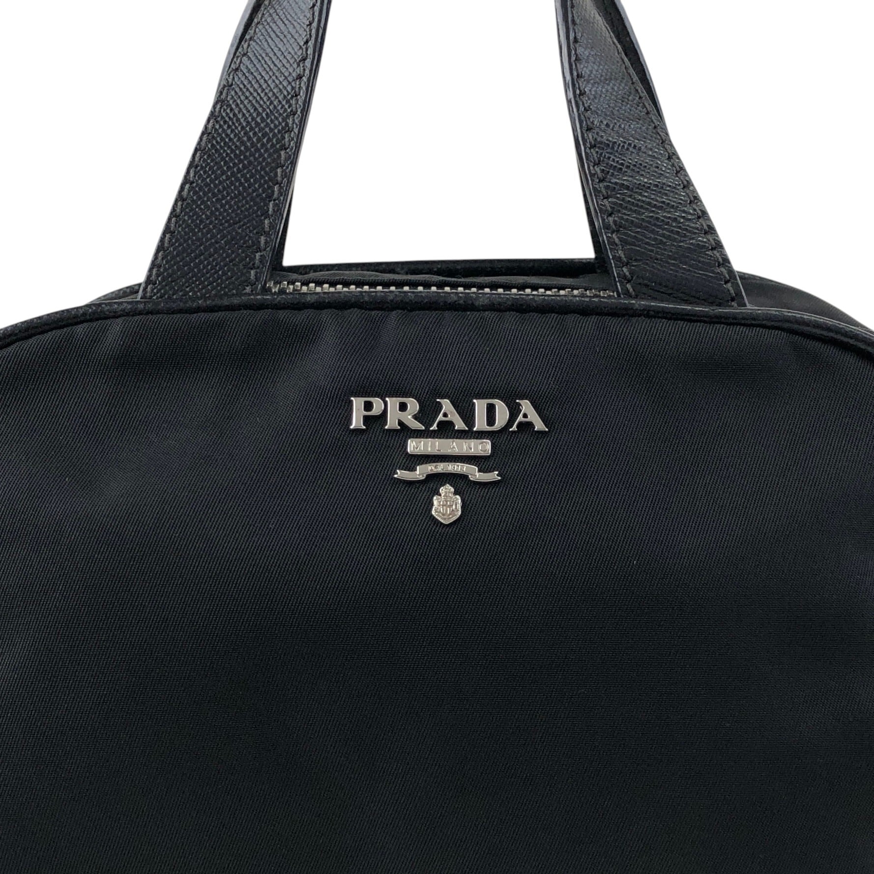 PRADA プラダ ハンドバッグ ブラック ロゴ ナイロン ミニバッグ