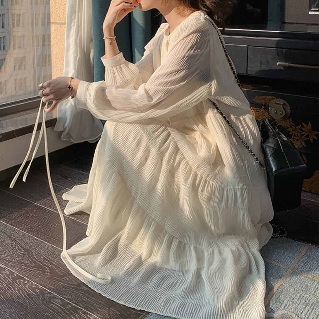 Fairy long sleeve see through one piece 00019