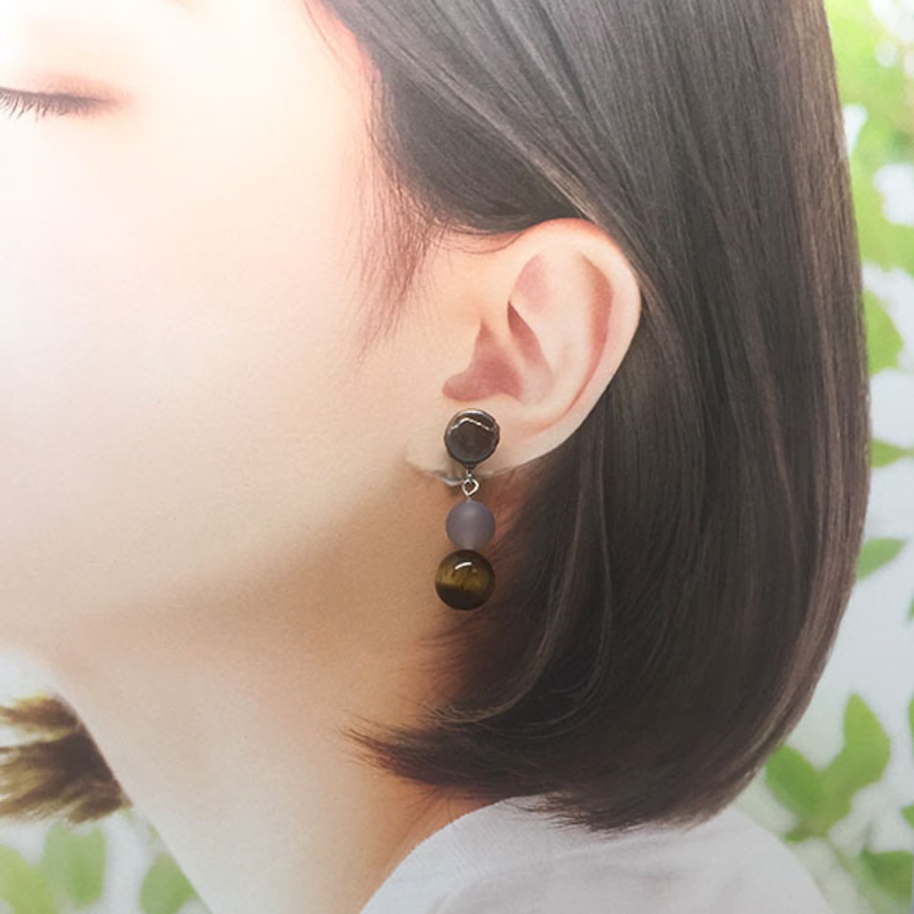 大人女子にも大人気！ブラウンパール ニュアンスカラー ピアス＆イヤリング