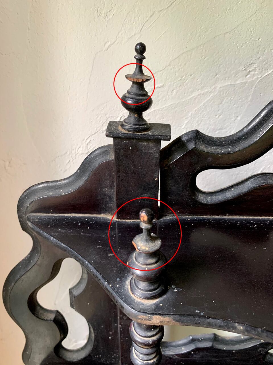 黒ペイント 4段 壁付け棚 壁掛けラック ナポレオンシェルフ | Brocante