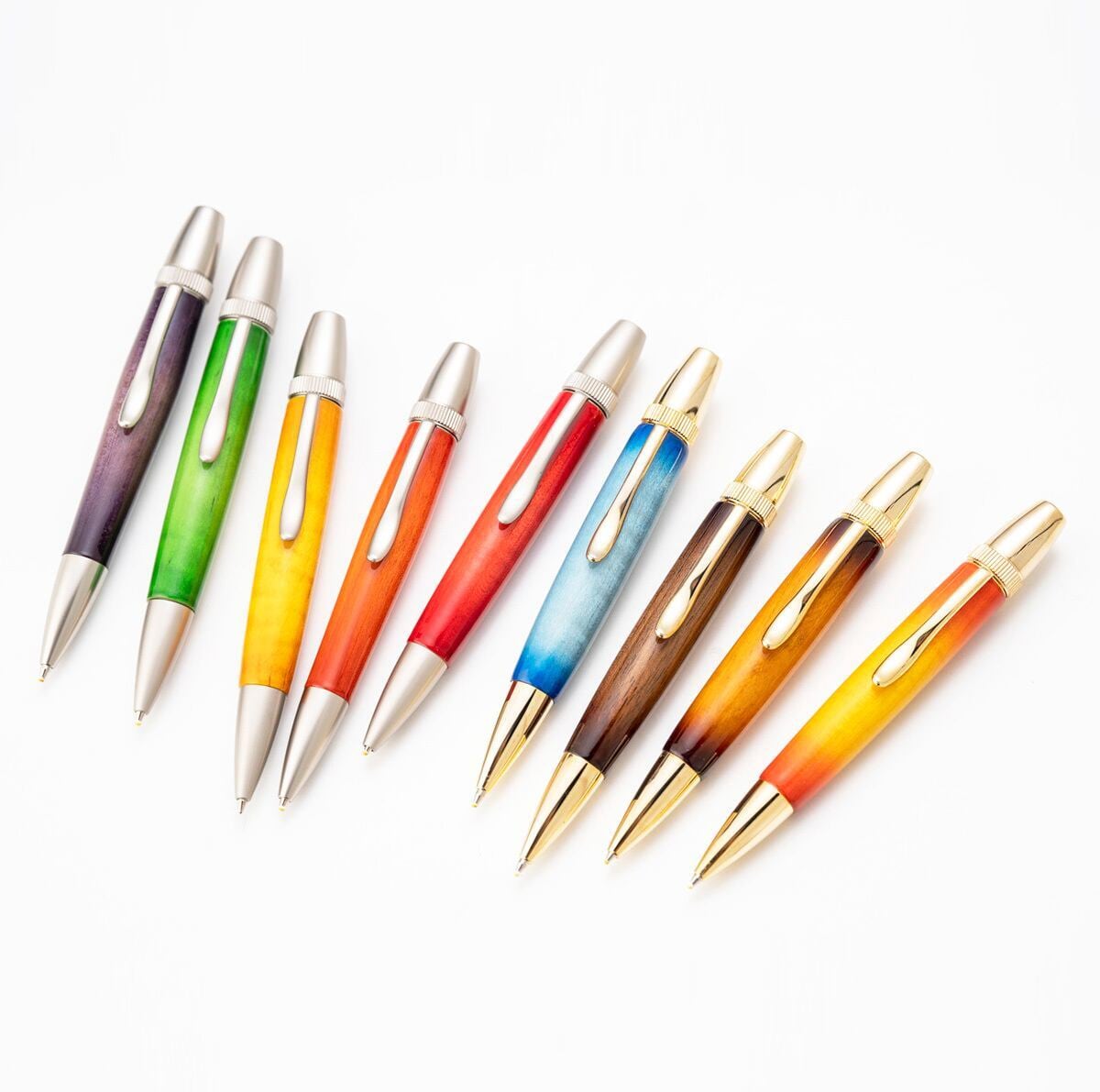 カーリーメイプル イエロー ギター塗装 Air Brush 木のボールペン