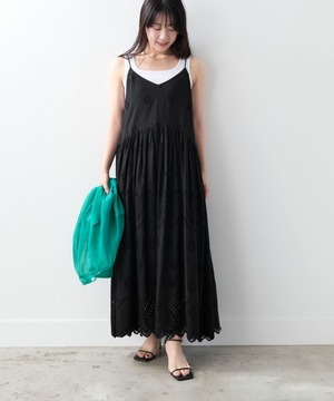 【MICA&DEAL マイカアンドディール】INDIA COTTON CUT WORK CAMI DRESS インドコットンカットワークキャミドレス 0125204131