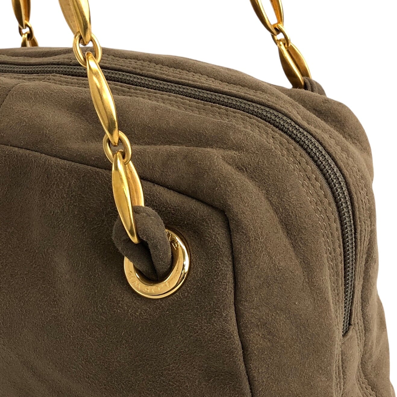 ロエベLOEWE　ブラウン スエード ショルダーバッグ LOEWE ロエベ アナグラム ショルダーバッグ ロゴ ワンショルダー