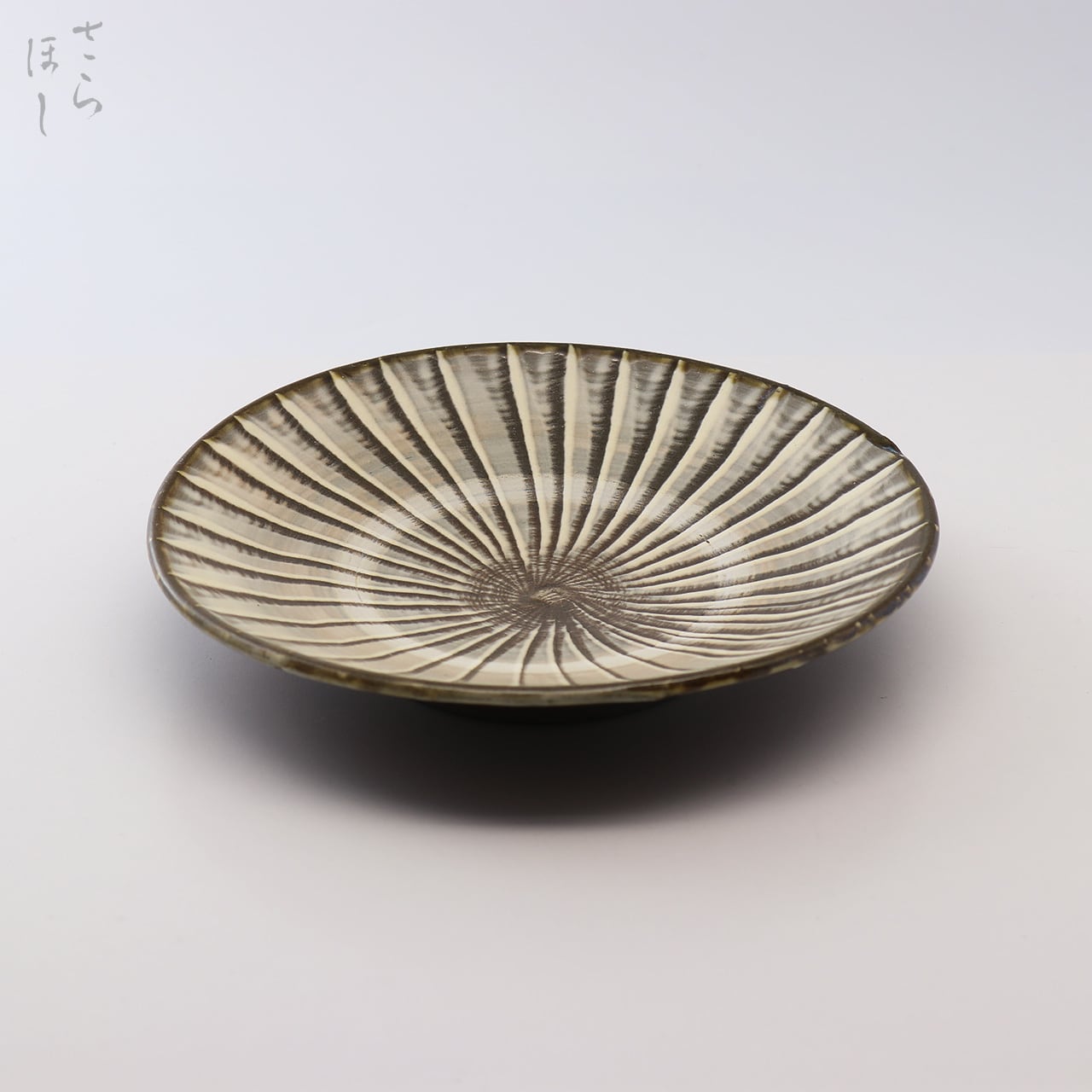 小鹿田焼 小袋窯 6寸皿 打ち刷毛目 直径約19cm 中皿 陶器 和食器 民藝