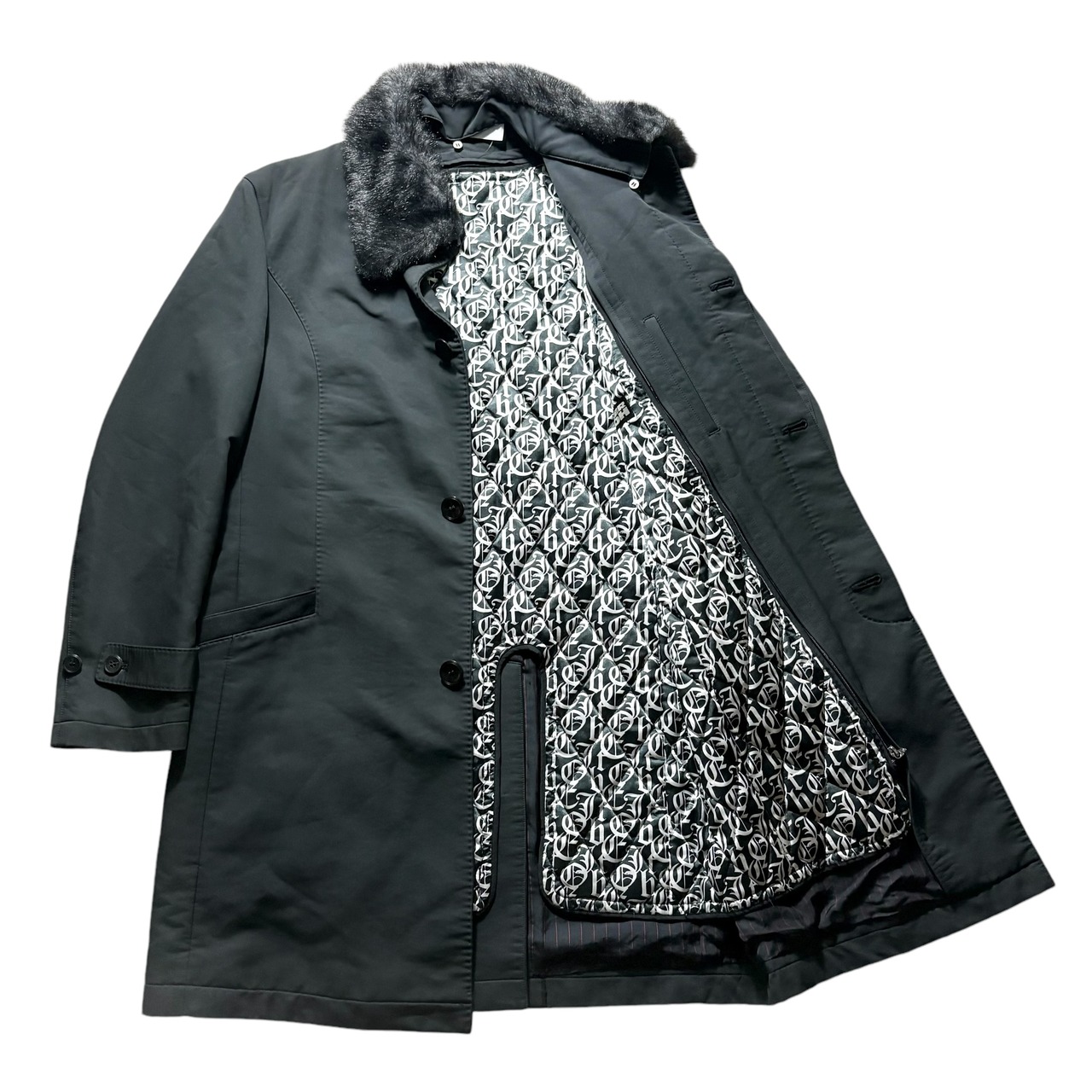 GAULTIER HOMME OBJET eco-fur collar coat