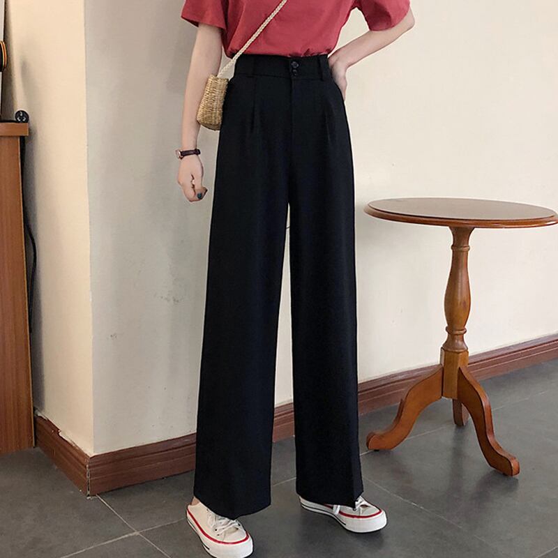 ブラックパンツ スプリングオータムルーズカジュアルサマーハイウェストウェストスリム 春物 夏物 秋物 スーパーモール6847154218
