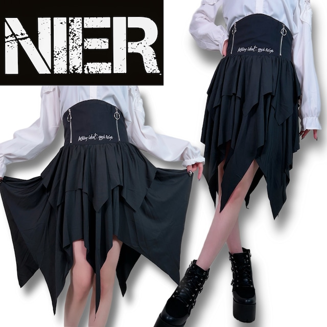 ハイウエスト コルセット風ASYMMETRY SKIRT