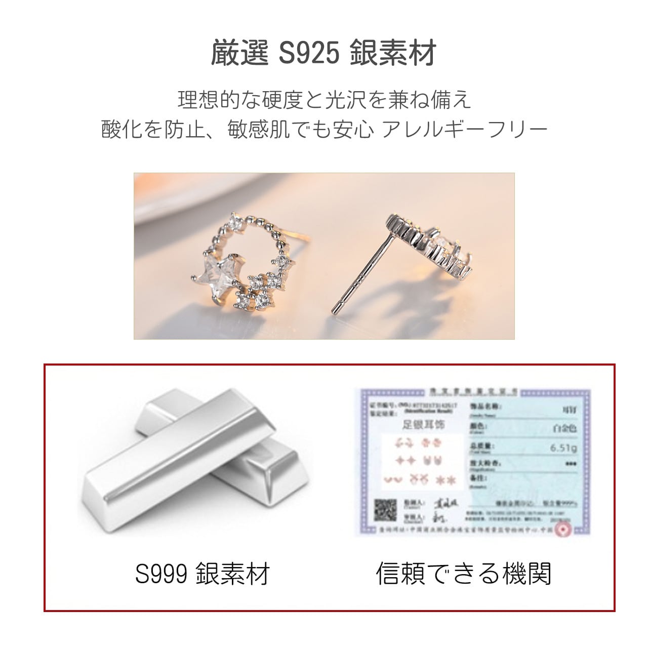 B256 .S925 銀針 一週間イヤリングセット マイクロモンタージュ