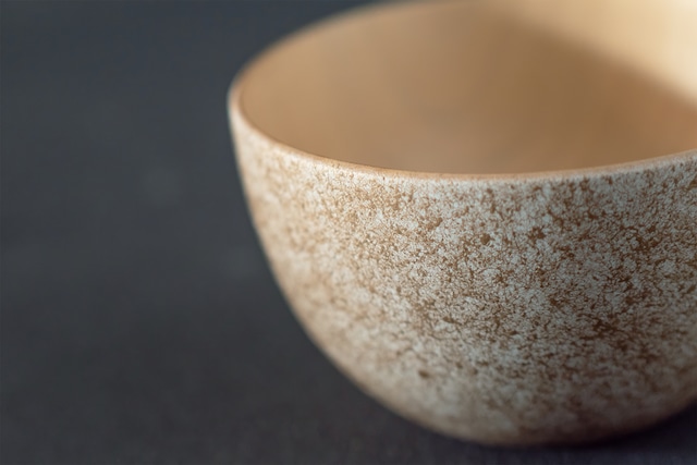 強化塗装 木製ボウル 乱糸ホワイト 中