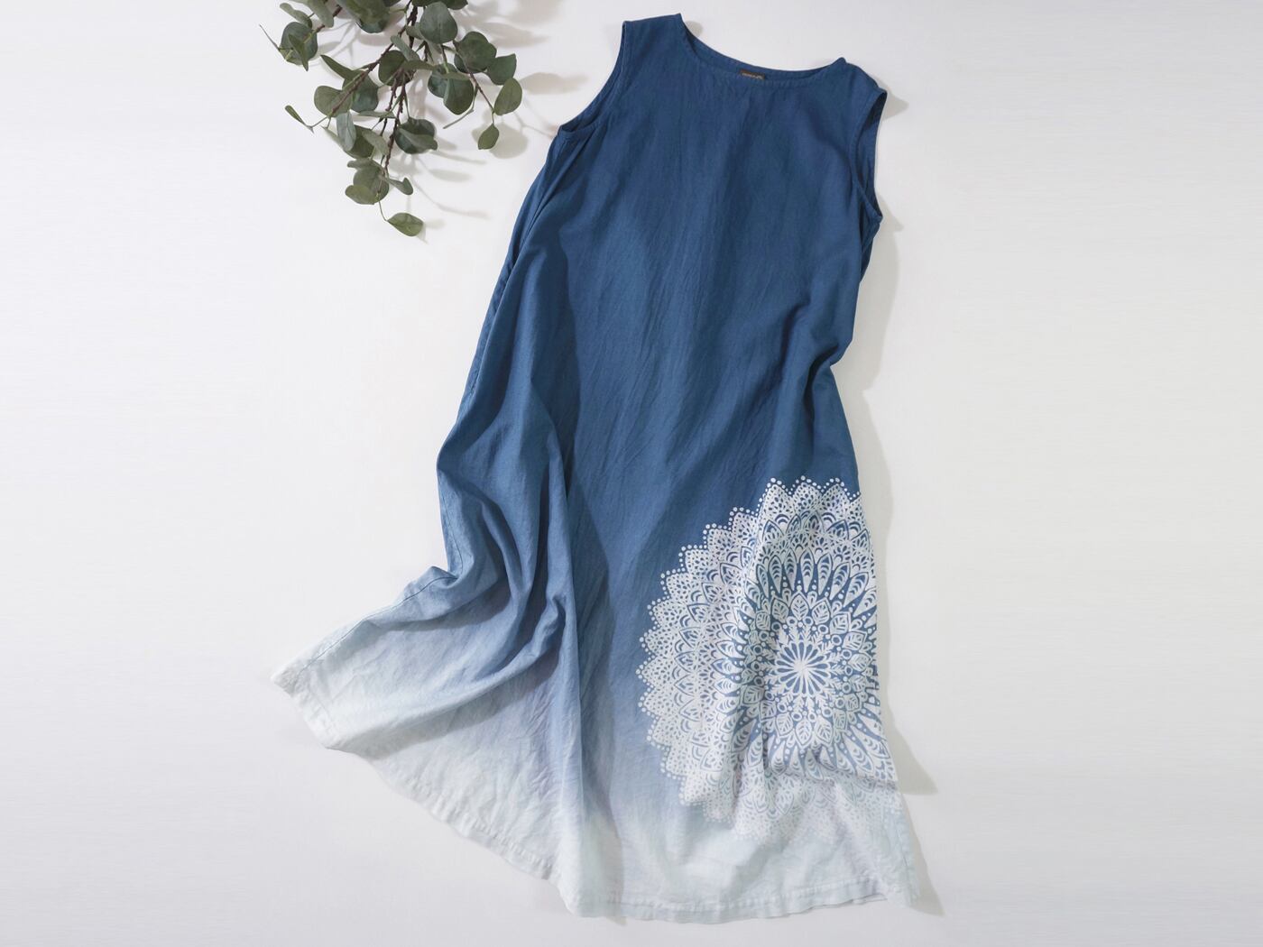 Batik half linen no/sl dress