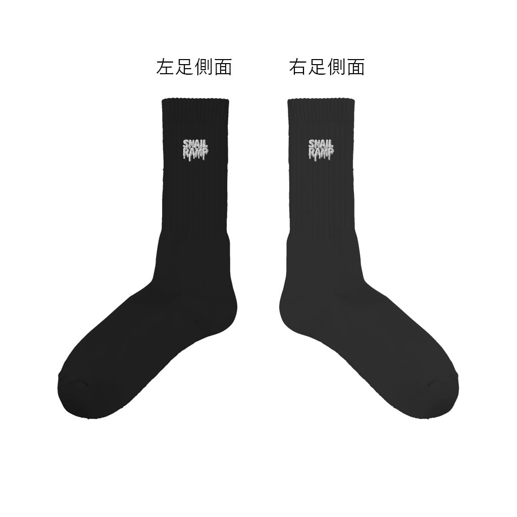 刺繍ロゴ クルーソックス 黒 | SNAIL RAMP 公式サイト