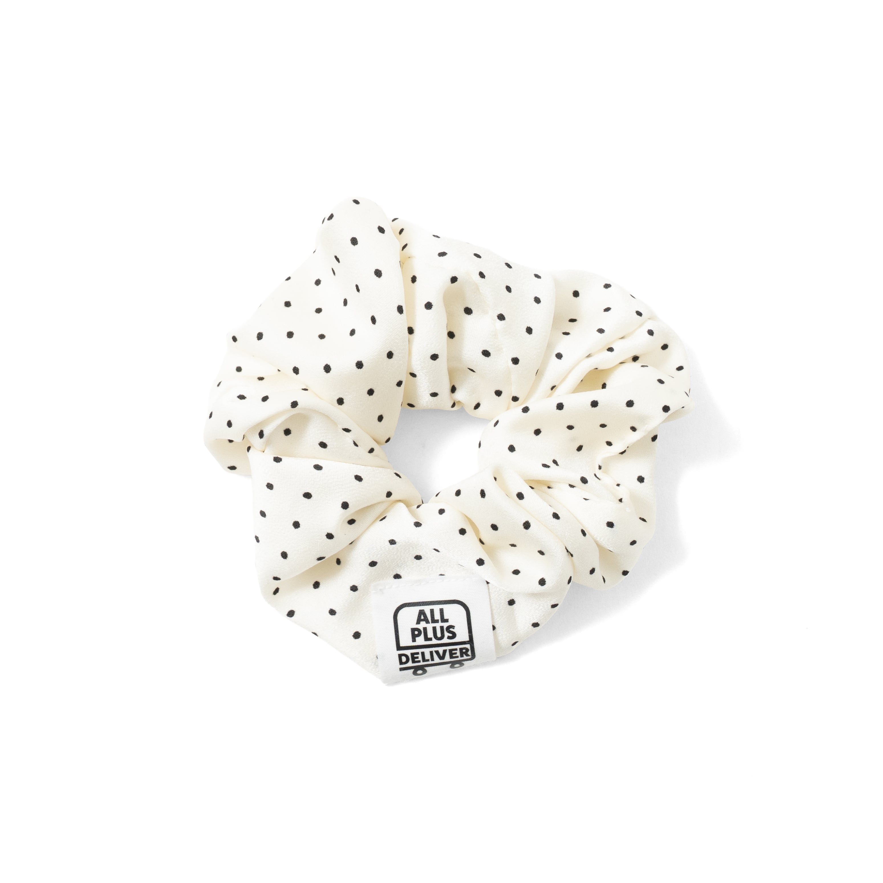 ALPSDR LOGO DOT HAIR SCRUNCHIE / WHITE
