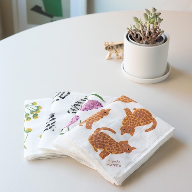 猫柄 かやふきん かや織り 布巾 おしゃれ 松尾ミユキ ねこ好き プレゼント