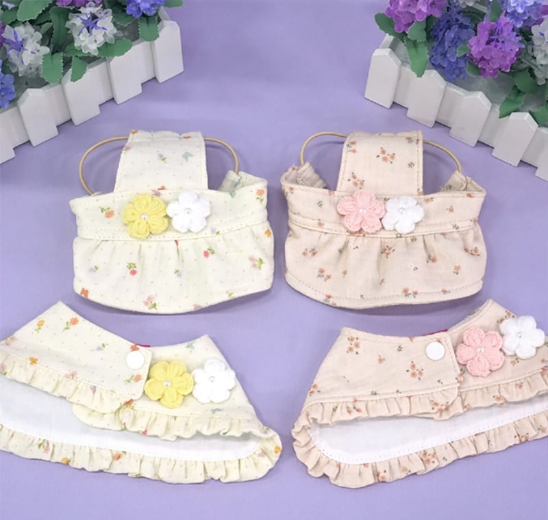 romantic cape & cap set 2color / 犬用 帽子 ケープ バンダナ スカーフ アクセサリー ドッグウェア ペット用 cap 被り物 パーティー インスタ映え お出かけ お揃い 撮影会 キャップハット