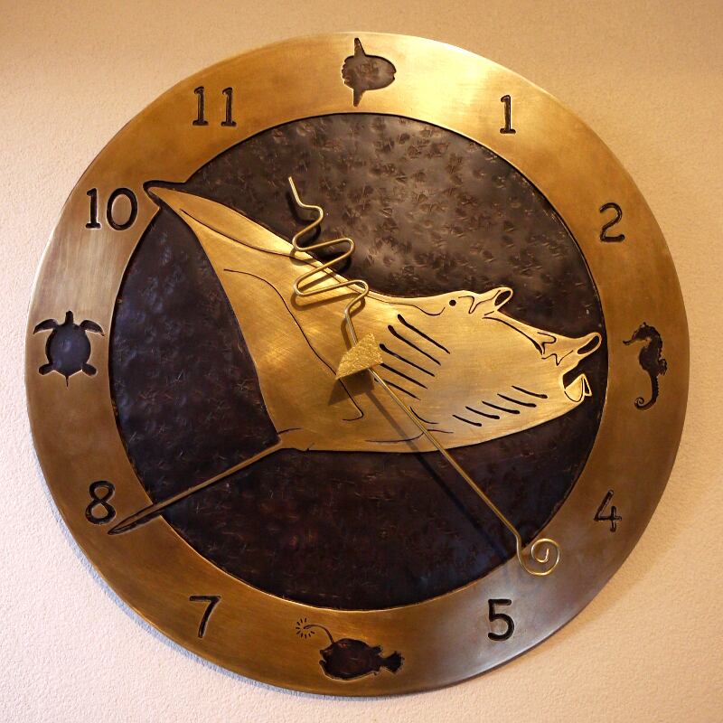 オーダーメイド「掛け時計／銅・真鍮製」（例：バスクラリネット