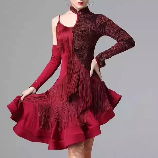 グラデーション フリンジスタイル デザイン ラテンドレス ds0177