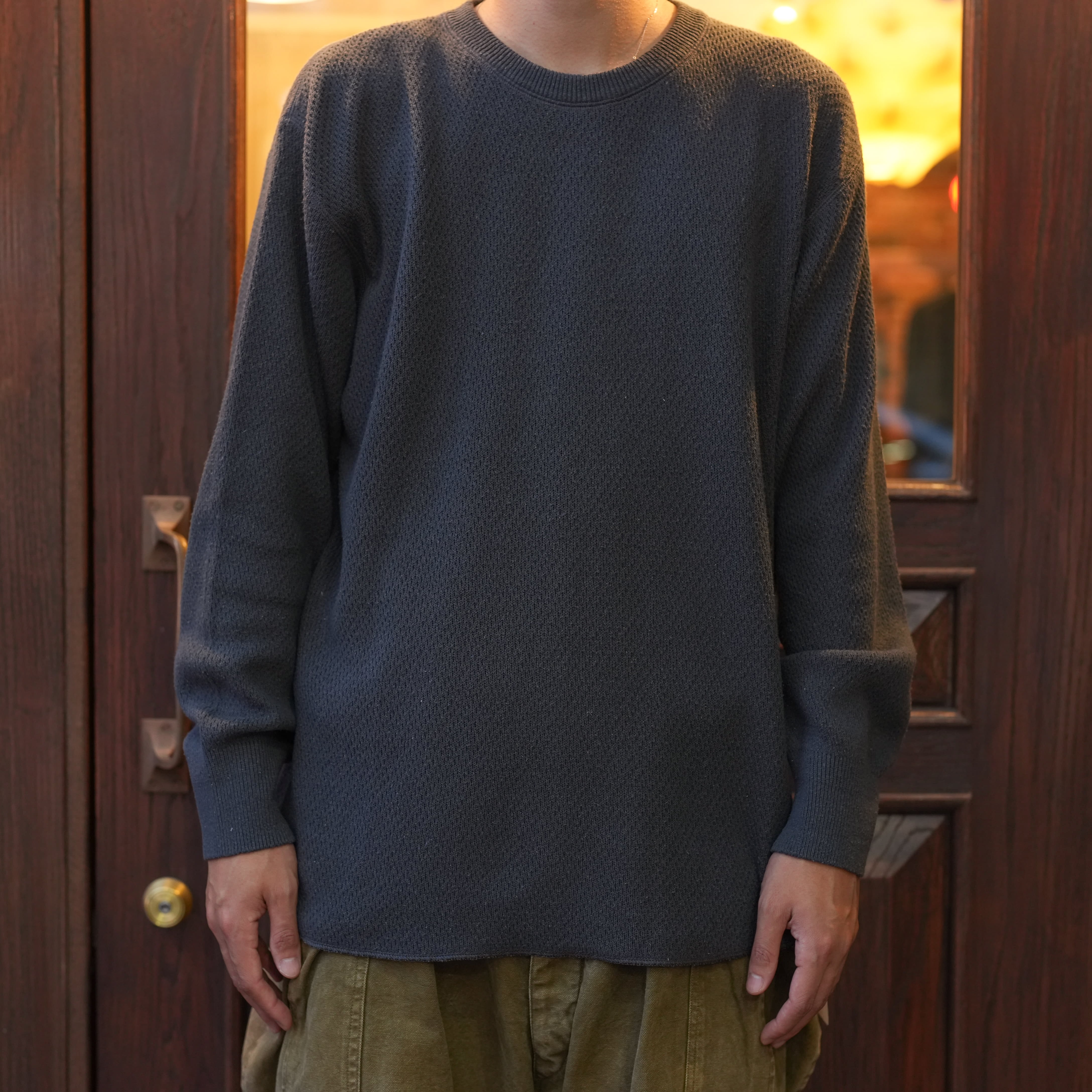 Olde H & Daughter(オールドエイチアンドドーター) 26AW "SILK COTTON THERMAL KNIT P/O" -CHARCOAL-