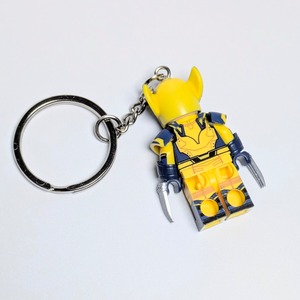 ★ブロックフィギュアキーホルダー★【 Wolverine ( ウルヴァリン ) 】ウルヴァリン 実写ver. / X-MEN / ニューアベンジャーズ / MARVEL〚アメリカン雑貨 アメトイ〛