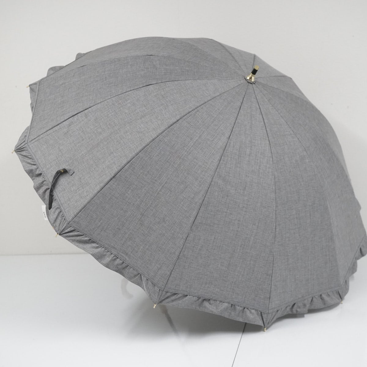 サンバリア100 完全遮光日傘 USED美品 フロスト グレー フリル Sサイズ