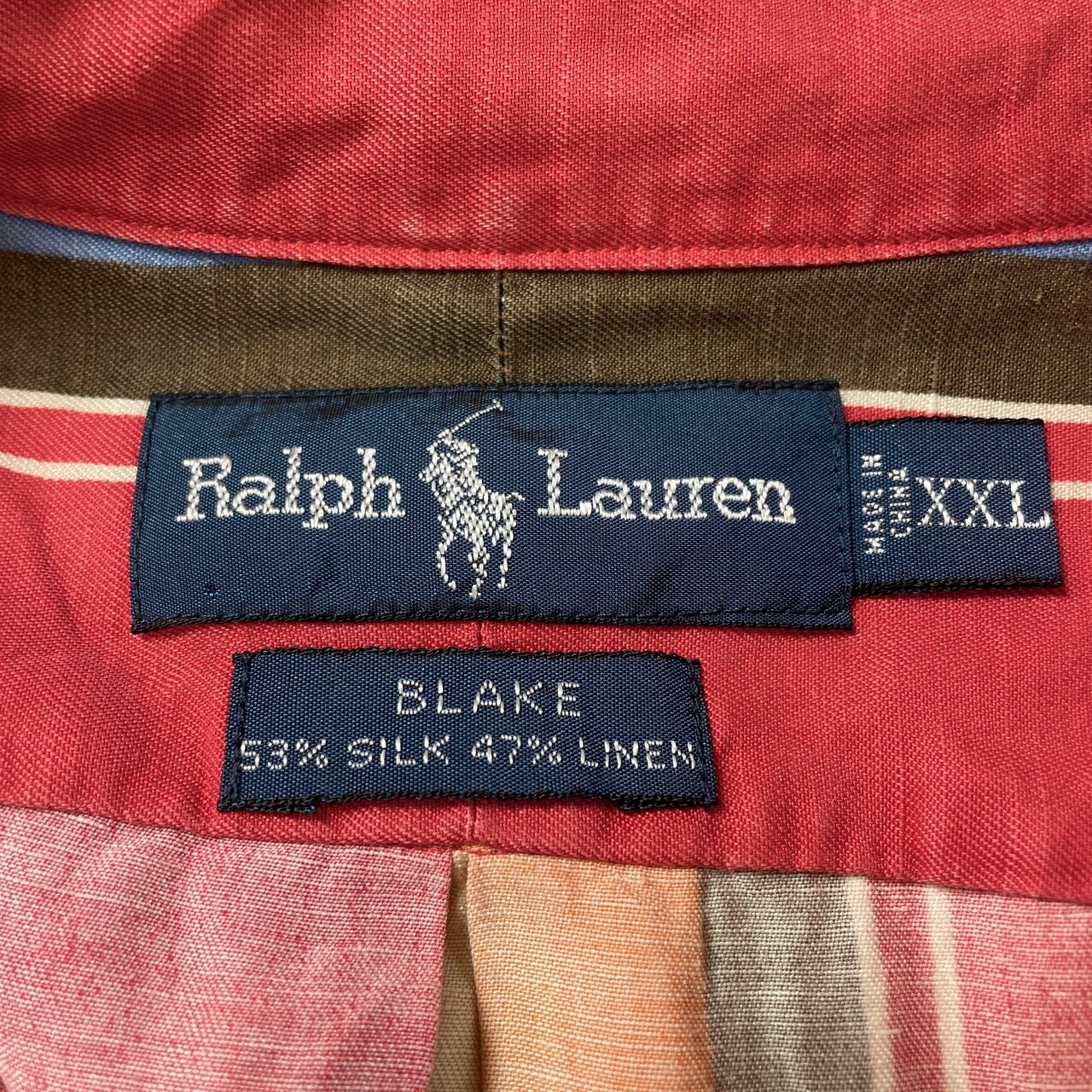90年代 Ralph Lauren ラルフローレン 長袖 ネイティブ柄 ストライプ 