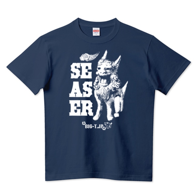 ＜新サイズ＞SEASERシーサー Tシャツ01（厚手）5.6oz　インディゴ