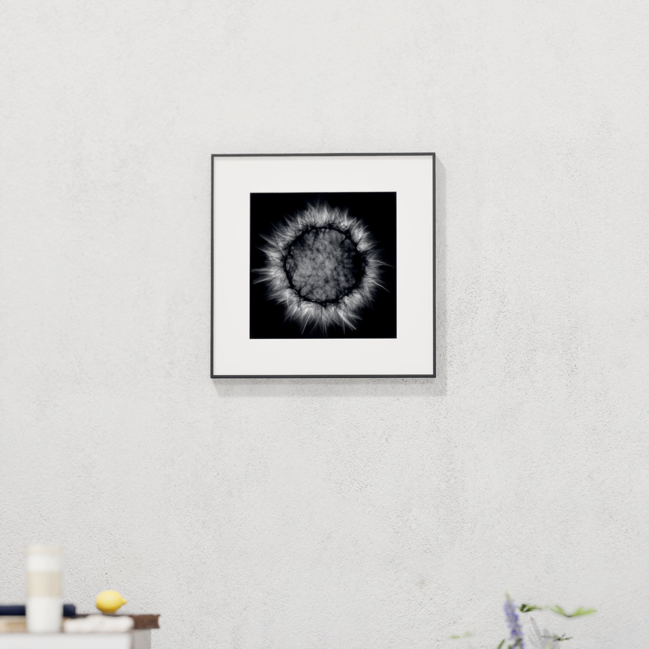 Mk.God - sun, α.001, black, A3ps | 額装済みのオリジナルアート