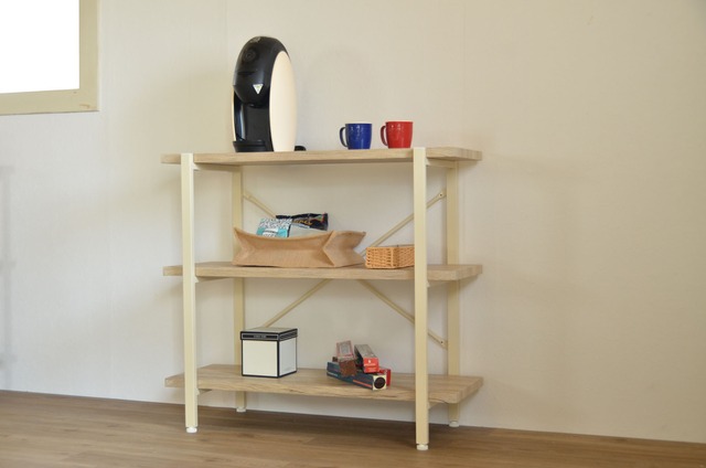 Vintage 3racks 90 WH / ヴィンテージスタイル ヴィンテージ加工 3段ラック棚 W90 / ホワイト