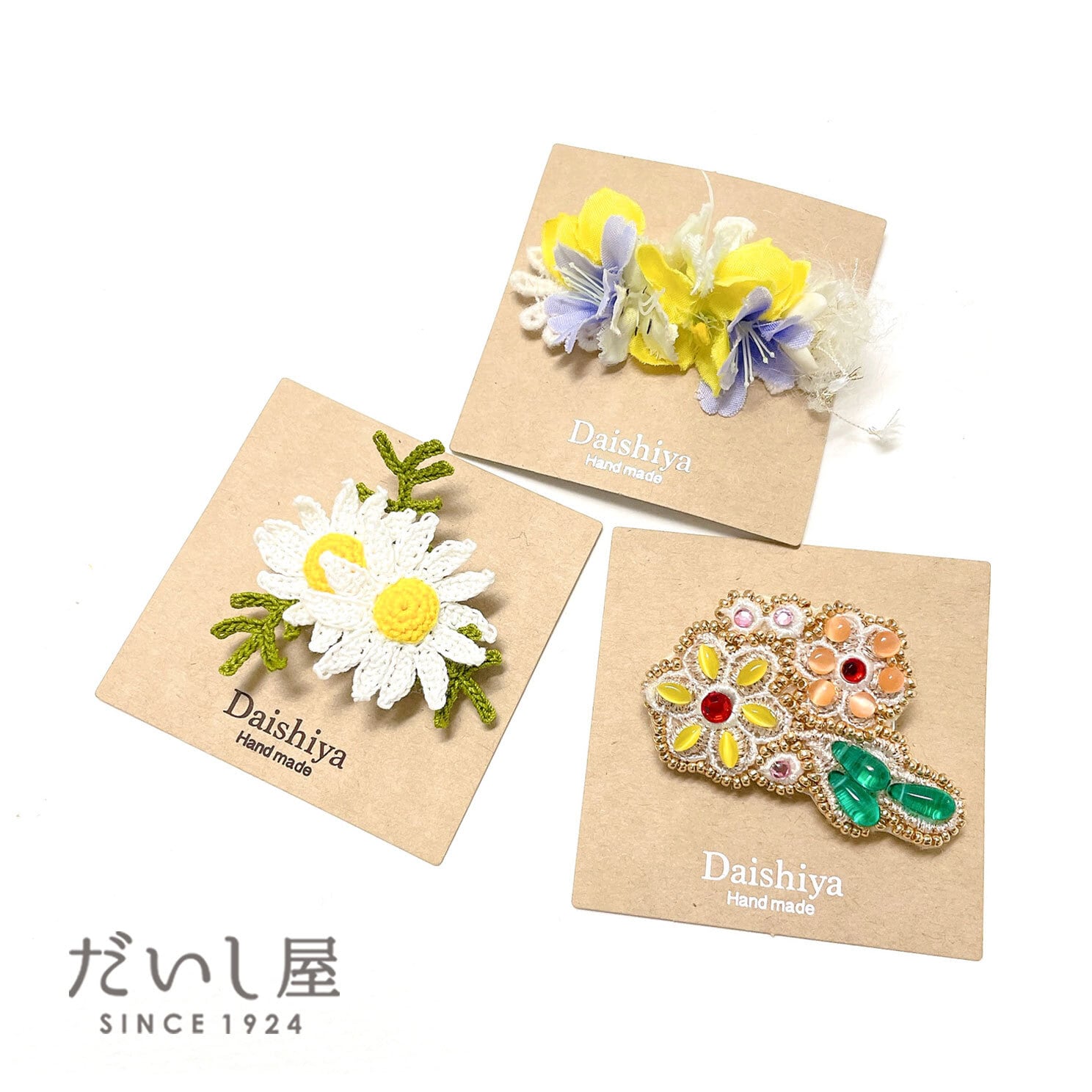 【名入れ箔押し】オリジナル台紙 ブローチ・パッチンピン・ポニーフック用(クラフト) 65×65mm 100枚