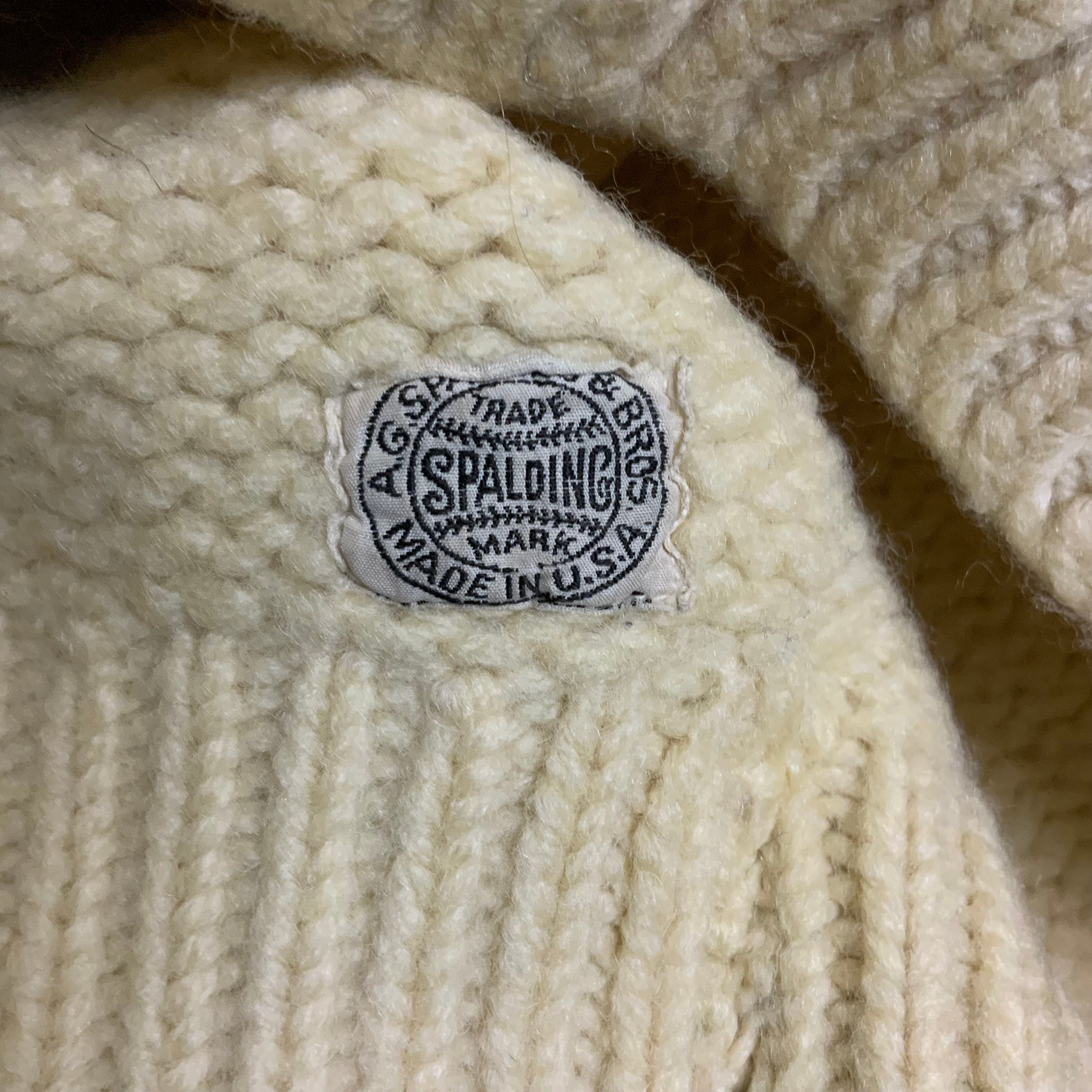 USA製 30年代 30s SPALOING スポルティング 無地 ウール ニット USA製 30年代 30s SPALOING スポルティング 無地 ウール ニット