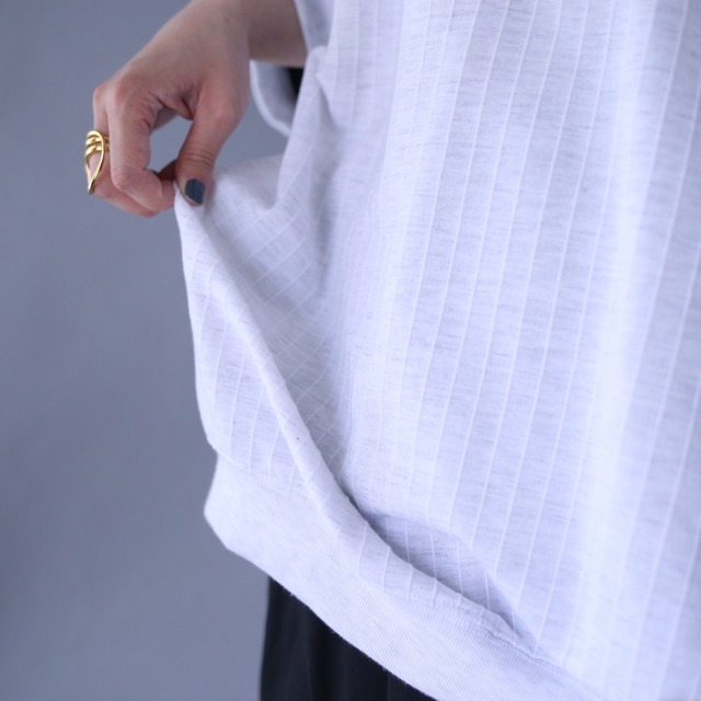 3-tone good switching design XXL over silhouette half-button h/s pullover