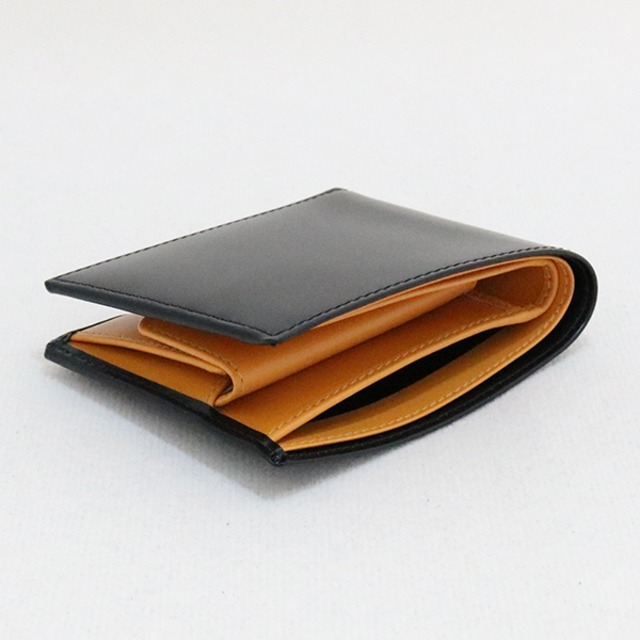 エッティンガー ETTINGEＲ 二つ折り財布 メンズ BH141JR  BLACK ブライドルハイド BRIDLE HIDE ブラック イエロー