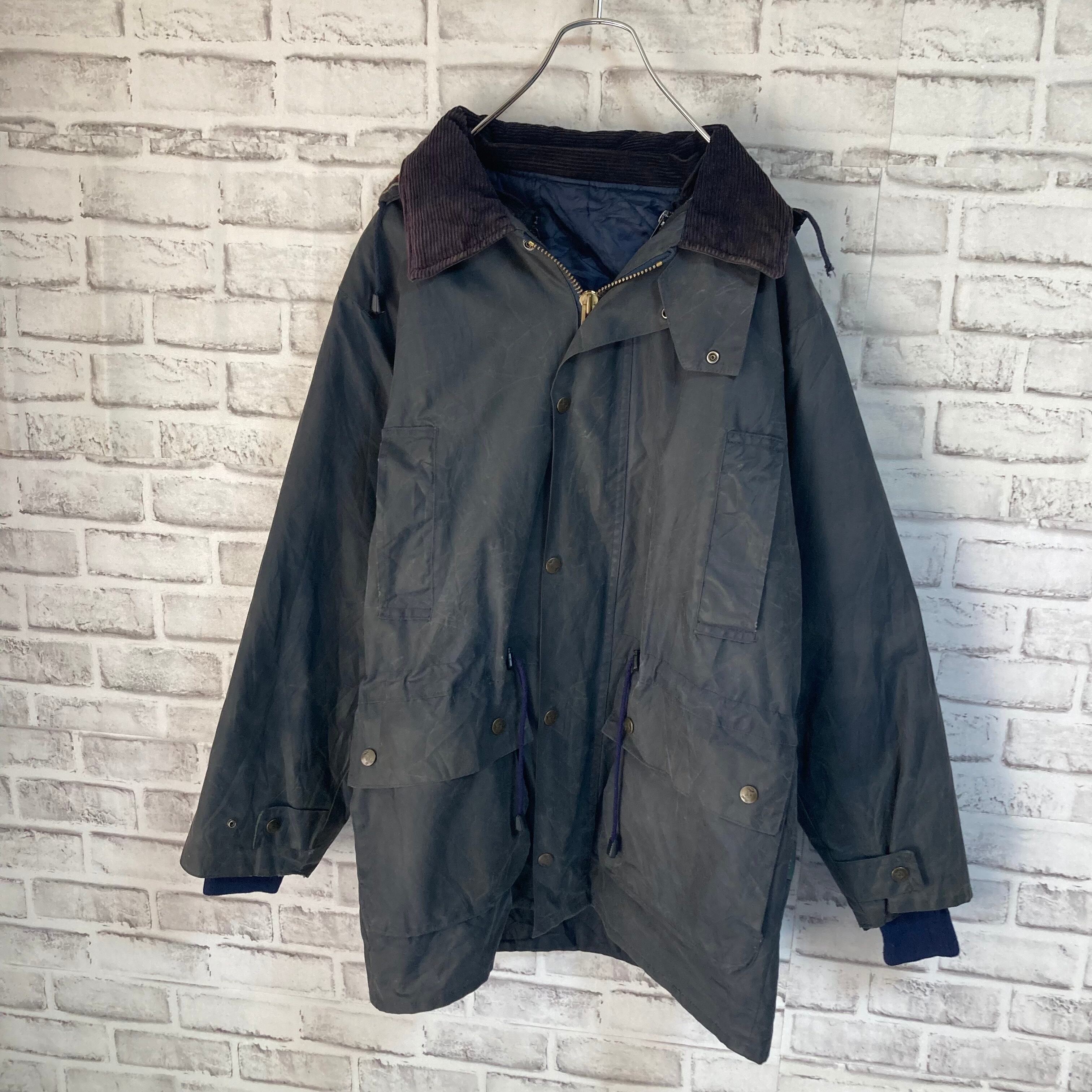 90s 1990s オイルドジャケット コーデュロイ襟 チェックライナー （XL 