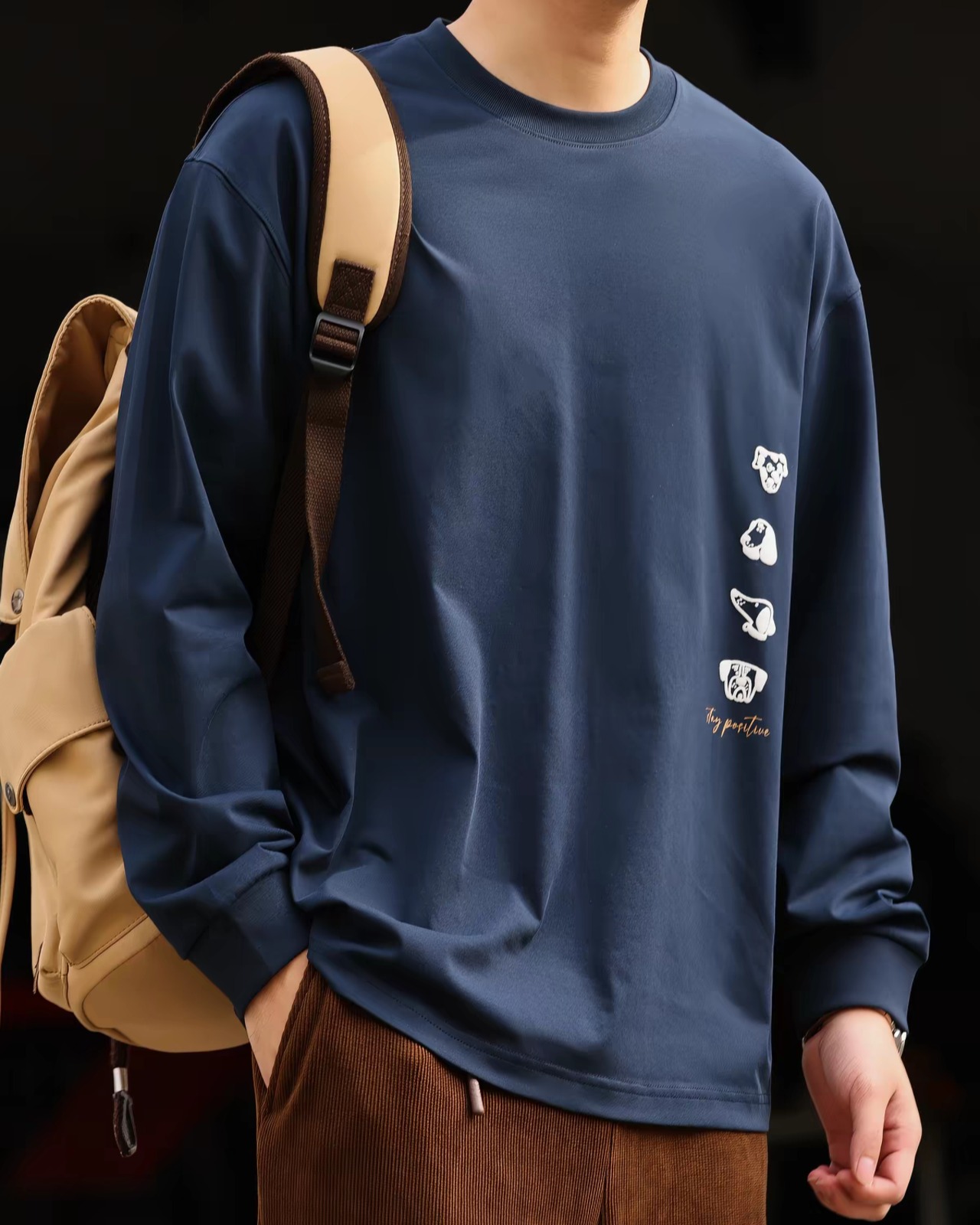 グラフィックプリント ロングスリーブＴシャツ  K0542