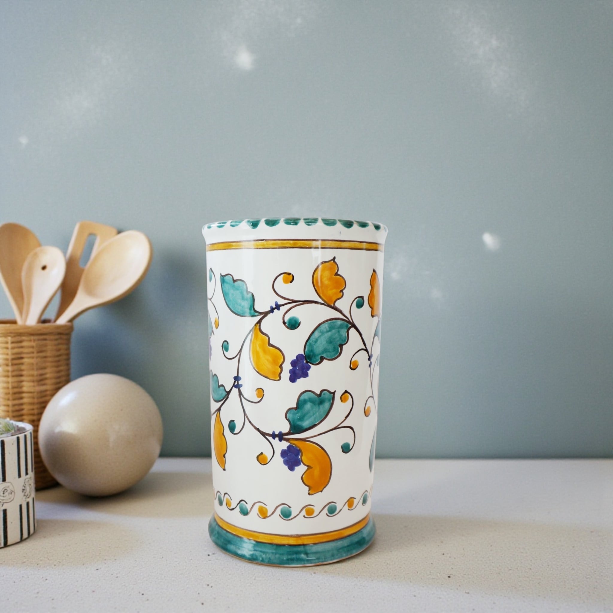 キッチンツールスタンド CAN020 マヨリカ焼き イタリア陶器 花器