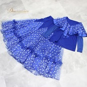 社交ダンス 衣装 スタンダード 上下セット ツーピース レッスンウェア パーティ衣装 女性用 レディース オールシーズン 青 白 ブルー系 ホワイト系 ICHIOKU イチオク フラワー柄 ストレッチ性 ダンスウェア おしゃれ 踊りやすい 優雅