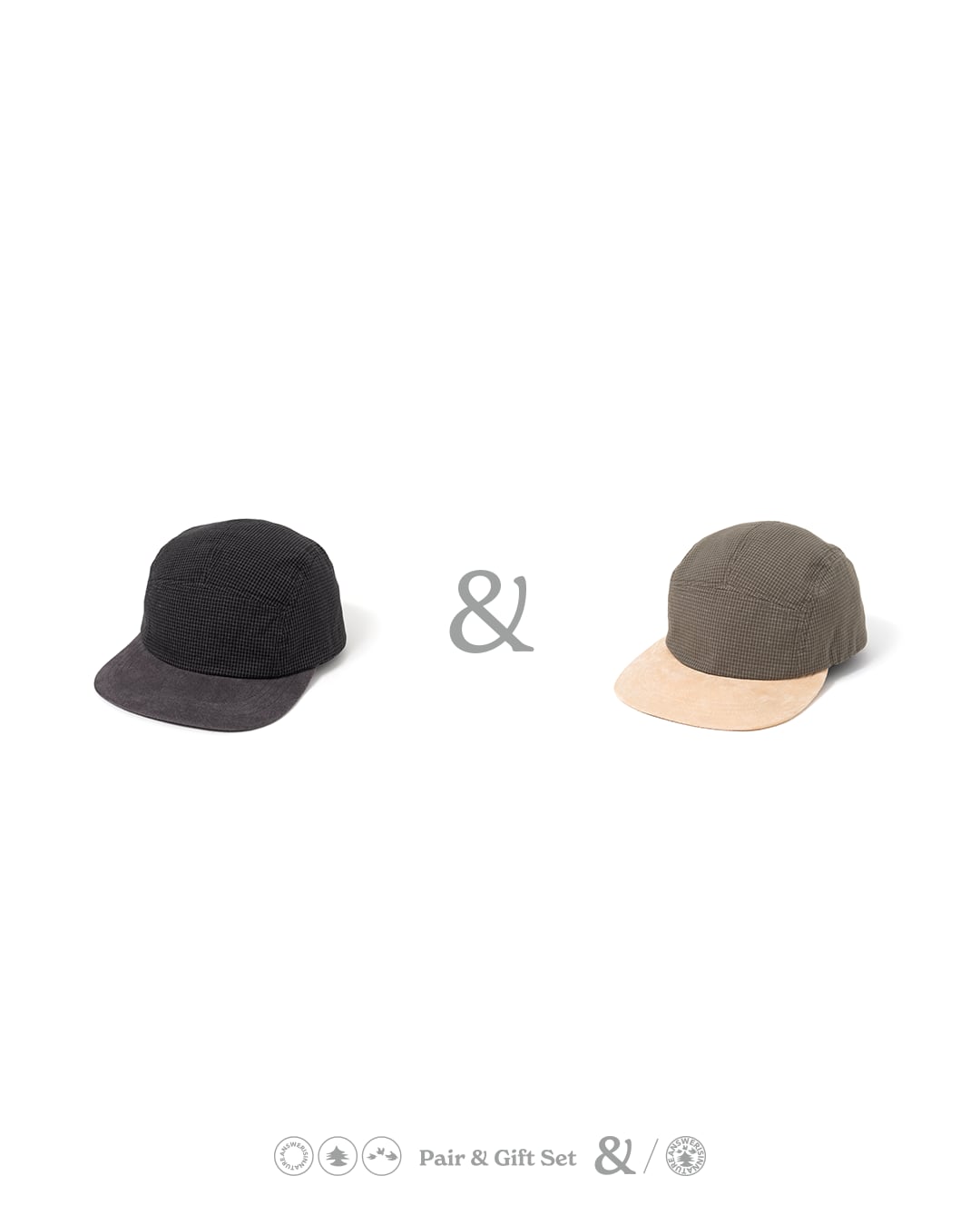 【WUP PAIR SET】MINI GRAPH CHECK CAP BLACK &OLIVE
