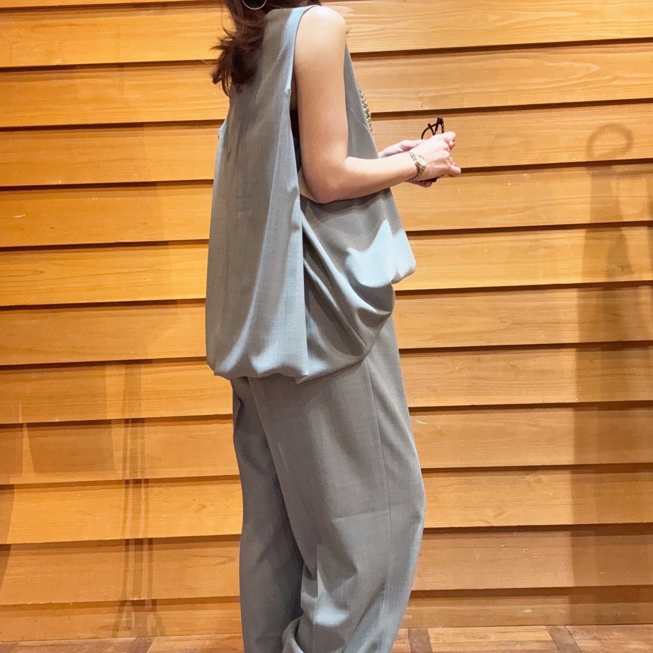 マルゴビンテージ MARGAUX VINTAGE センタープレスウエストゴムパンツ