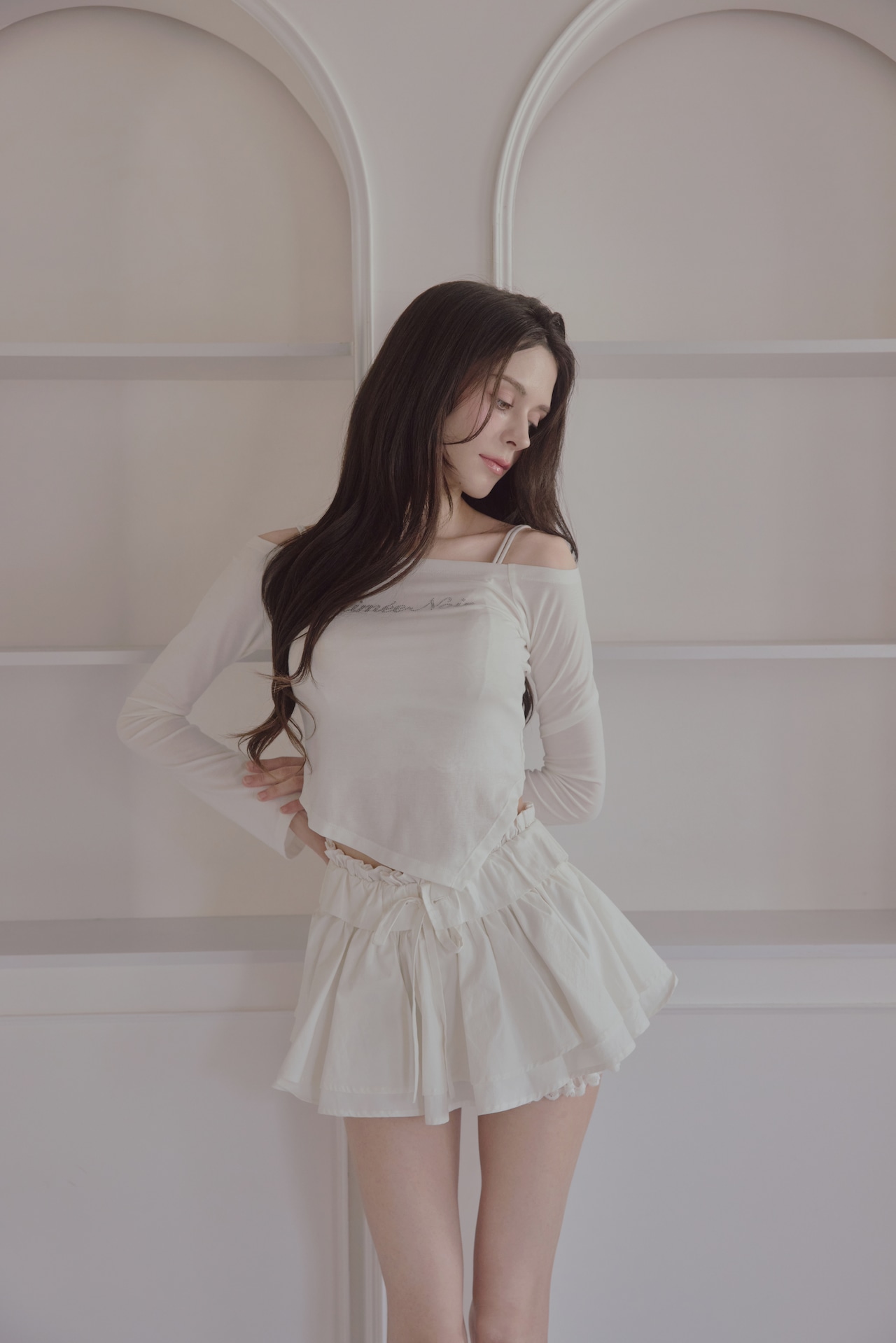 Double lace skirt pants