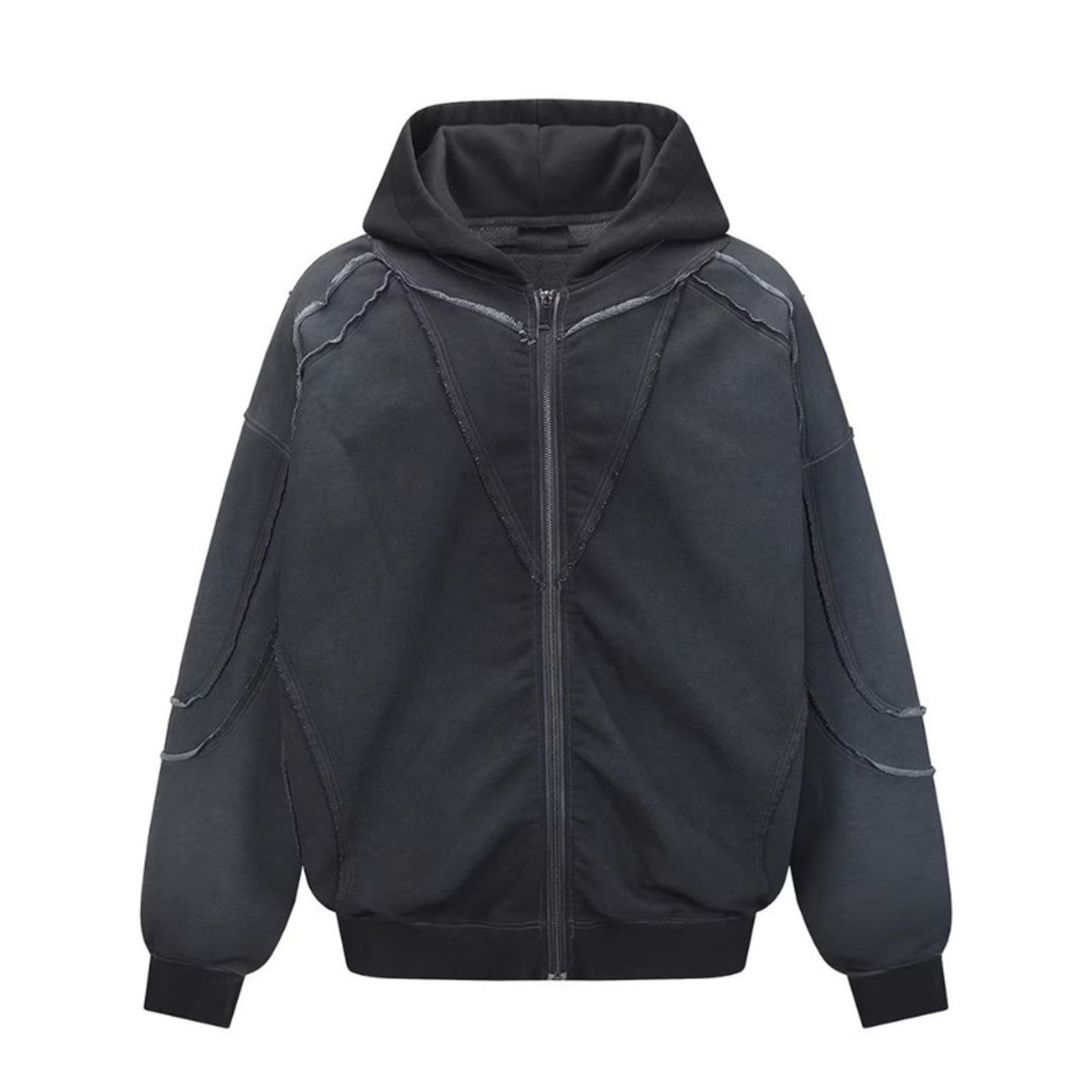 Zip-up Oversized Long Sleeve Hoodie ◇2color H0840