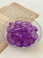 17mm Japanese Vintage ヴィンテージビーズ プラスチック製 5個セット すみれ色 シアー アーモンド型 アクセサリーパーツ デコレーションパーツ
