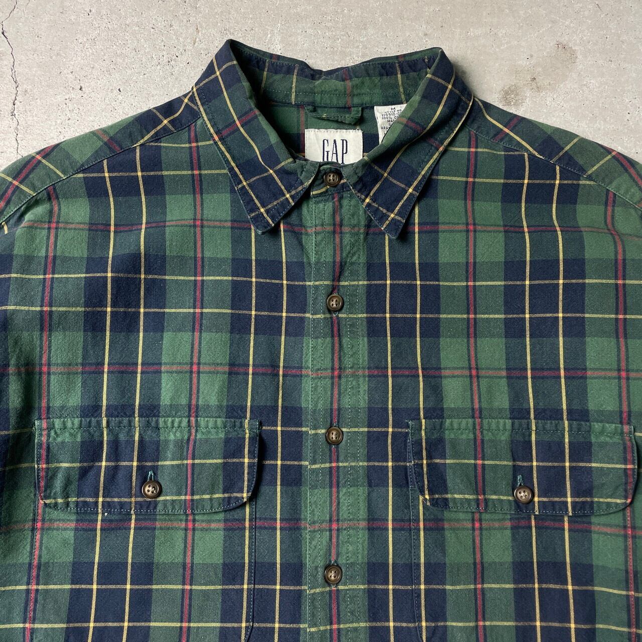 00年代 GAP オールドギャップ コットン チェックシャツ メンズM 古着