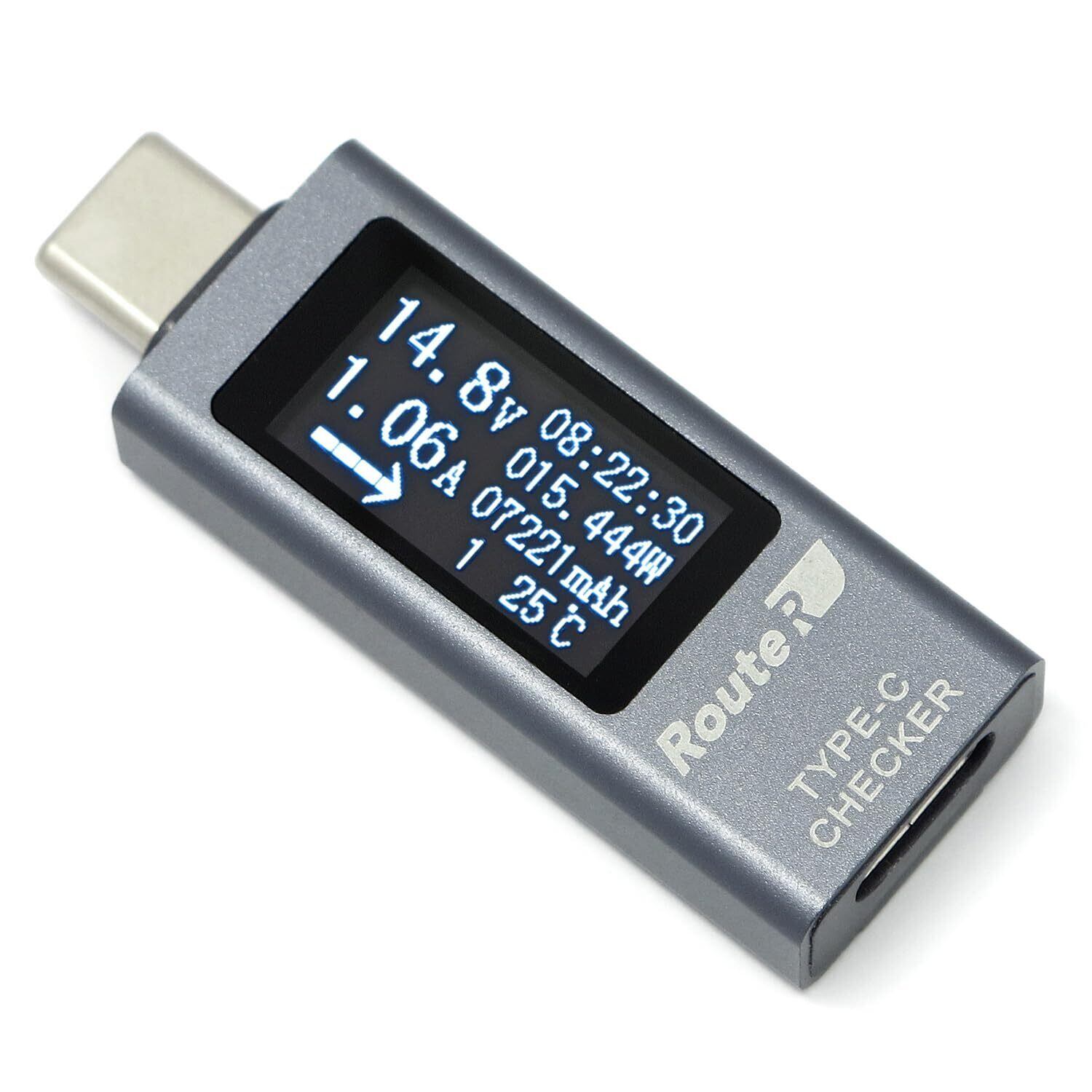 Arril ルートアール ミニサイズ 双方向入力・画面回転・多機能 USB Type-C電圧・電流チェッカー RT-TCVAMINI | KSショップ