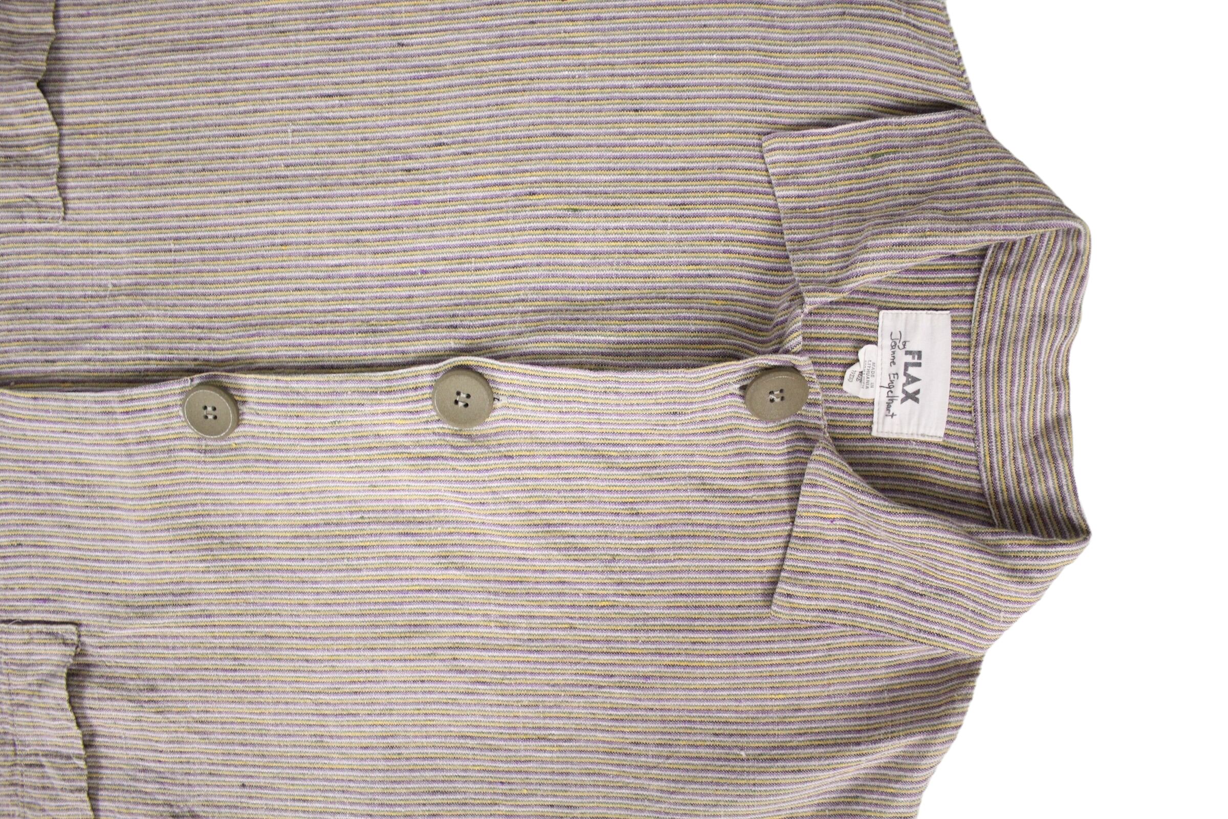 90s FLAX リネン カバーオール FLAX ショート丈 フラックスリネン100% デザインカバーオール