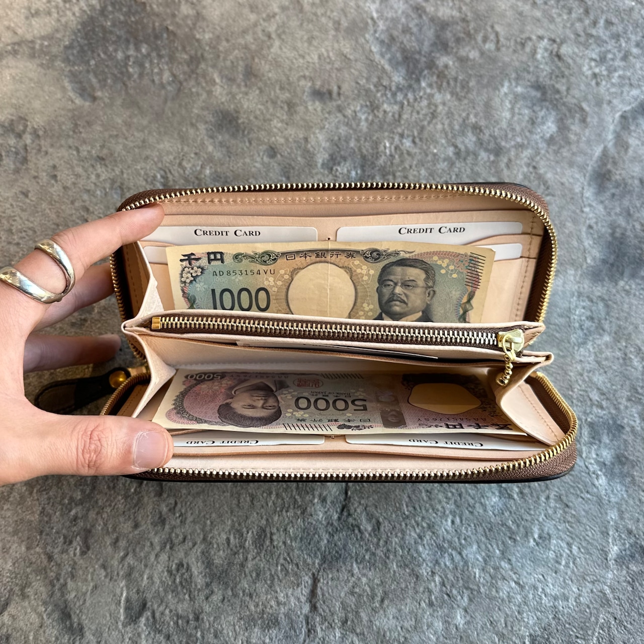 【限定商品】ウォレット ラウンドジップ インレイ クロコダイル(ブラック)