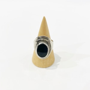 Vintage 925 Silver Onyx Modernist Ring