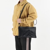 Embossed Detail Leather Shoulder Bag